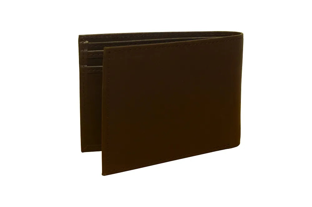 Double Compartment 8-Slot Mens Leather Wallet