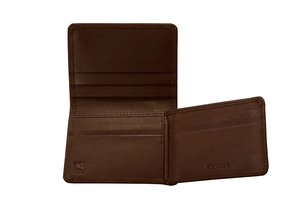 Single Compartment 7-Slot Mens Leather Wallet