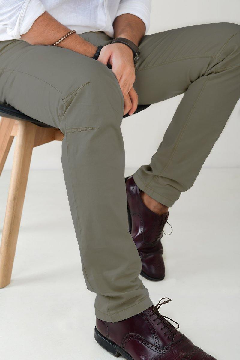 Buy Men Brooklyn Fit Cotton Stretch Trouser Online | Indian Terrain