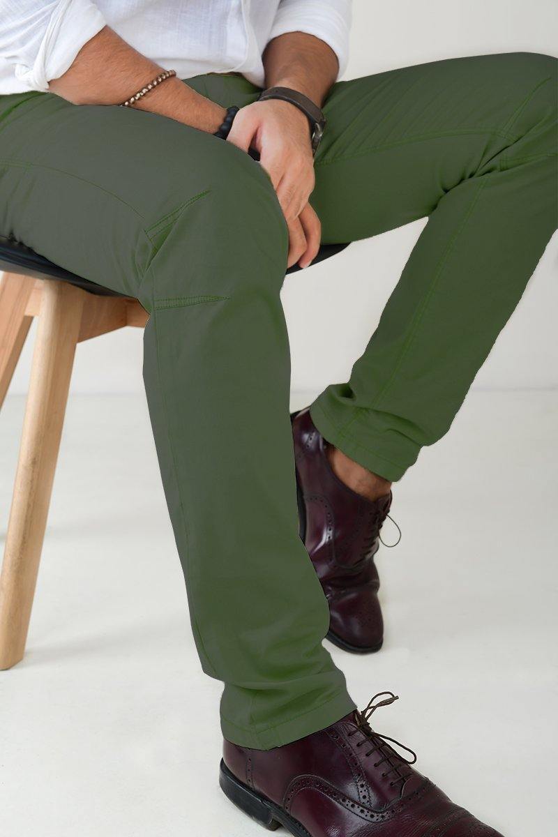 Buy OLIVE Trousers & Pants for Men by Rare Rabbit Online | Ajio.com