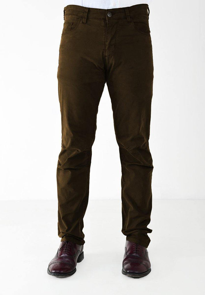 Buy LIFE Khaki Solid Cotton Stretch Slim Fit Mens Trousers  Shoppers Stop