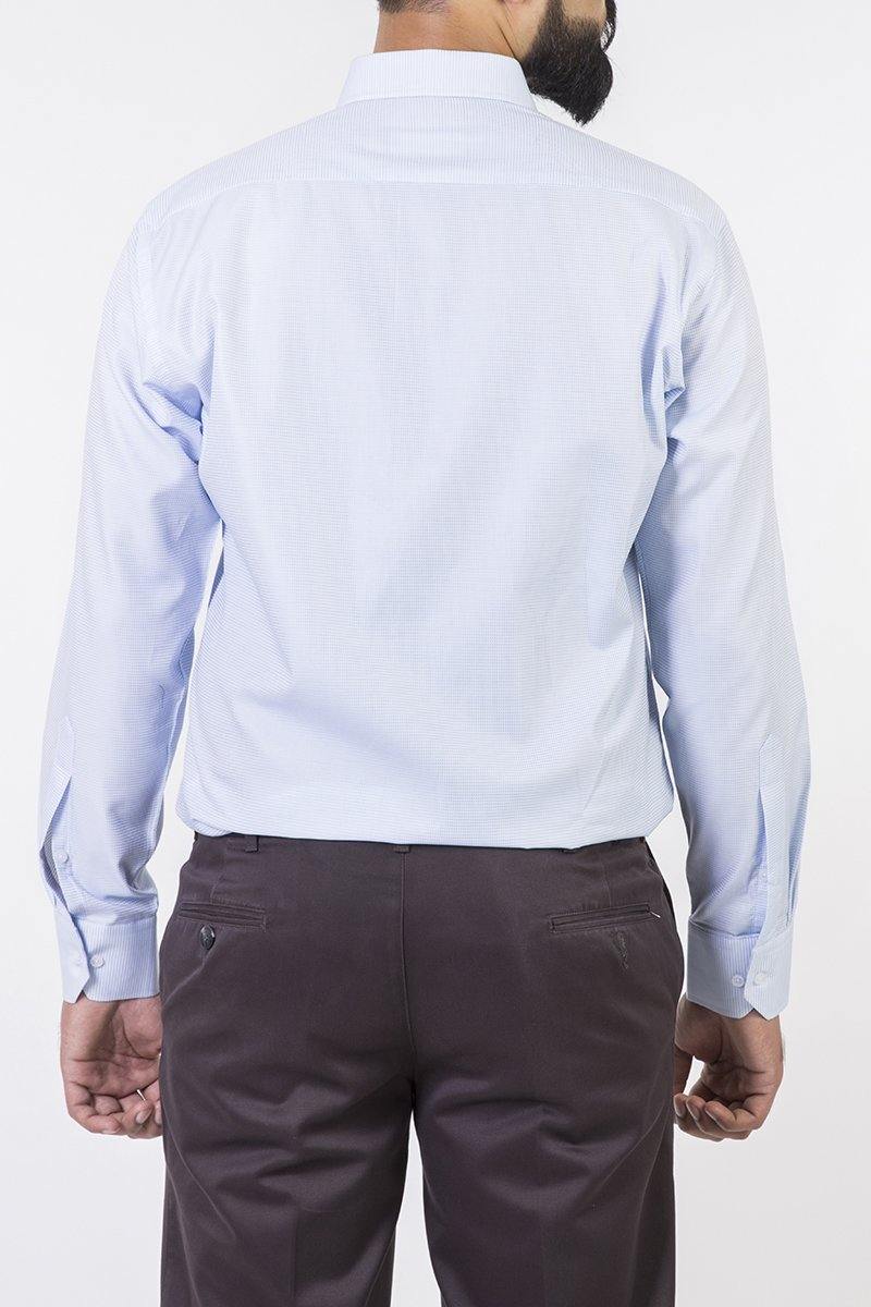 Blue Checks Formal Cotton Shirt - Bien Habille Pakistan